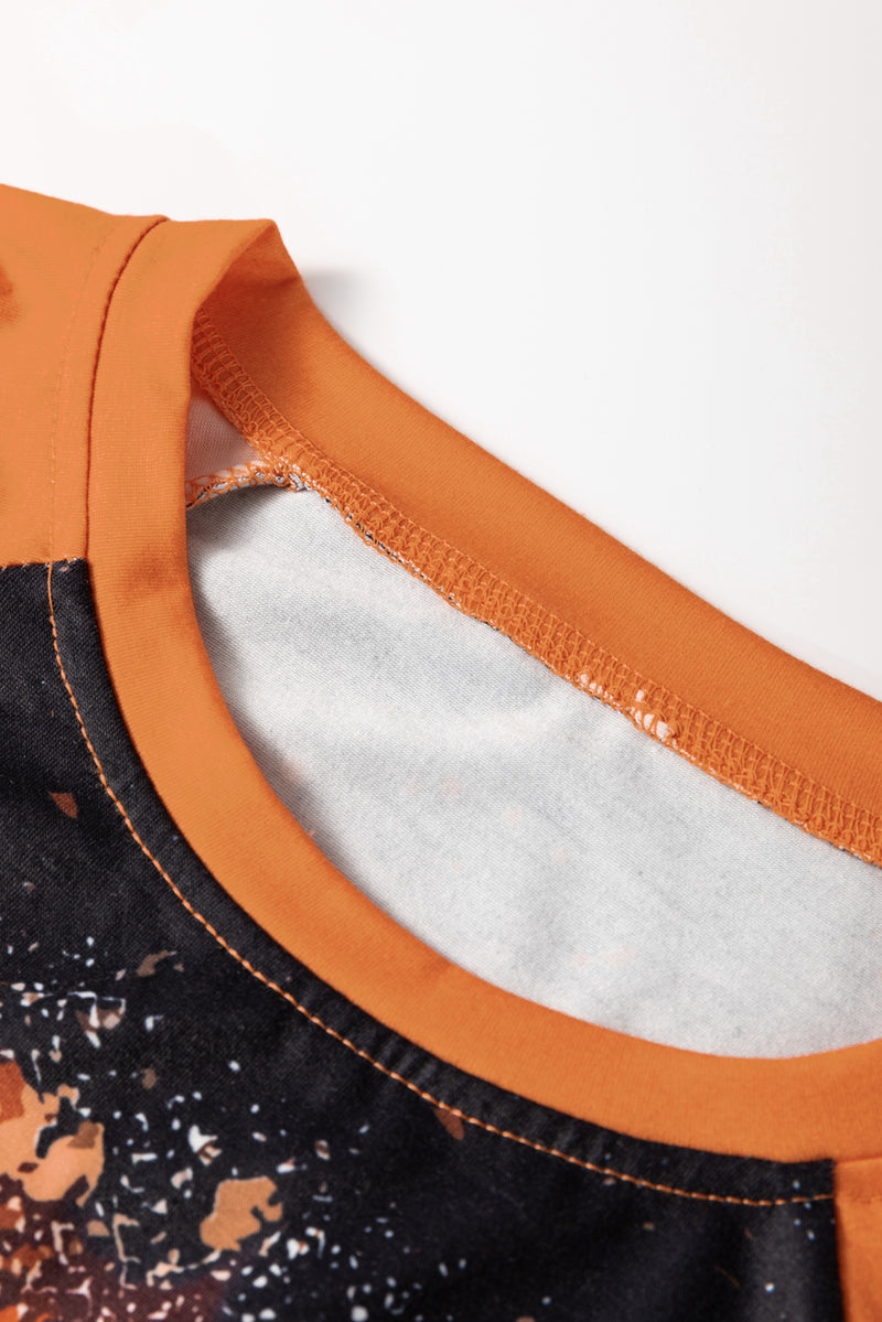 Load image into Gallery viewer, DLLS52 - Gold Flame It&#39;s Fall Y&#39;all Halloween Pumpkin Graphic Bleached Top
