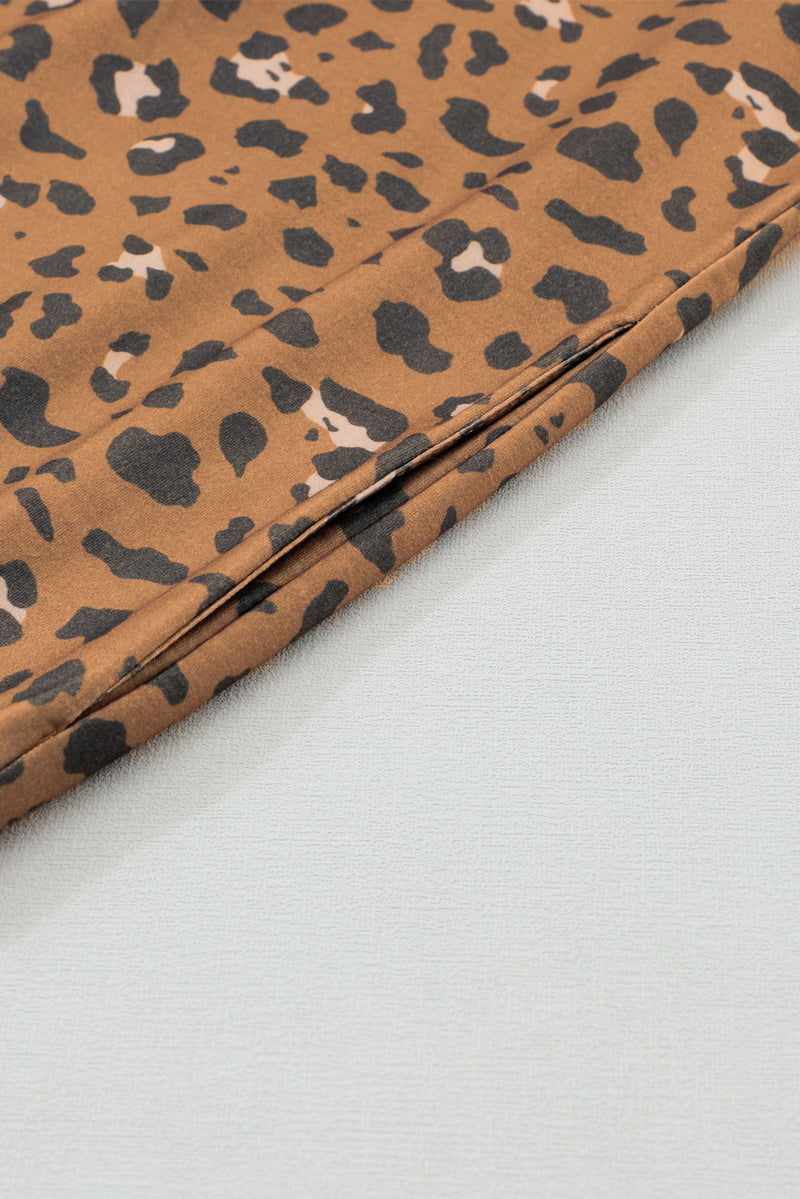 Load image into Gallery viewer, DLLS96 - Leopard Long Sleeve Drawstring Cropped Hoodie

