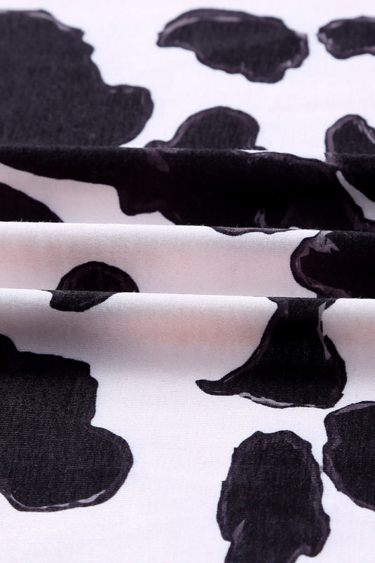 DLLS63 - Black Western Pattern Cow Patchwork Open Front Cardigan