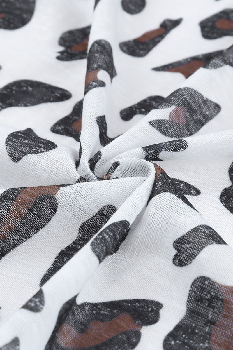 Load image into Gallery viewer, DLLS36 -White Vintage Leopard Print Open Cardigan
