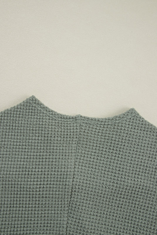 DLLS39 -Laurel Green Waffle Knit Open Front Cardigan