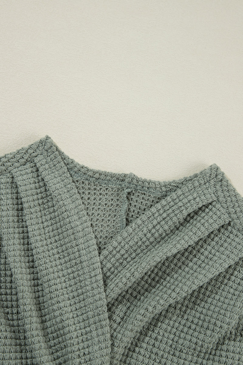 Load image into Gallery viewer, DLLS39 -Laurel Green Waffle Knit Open Front Cardigan
