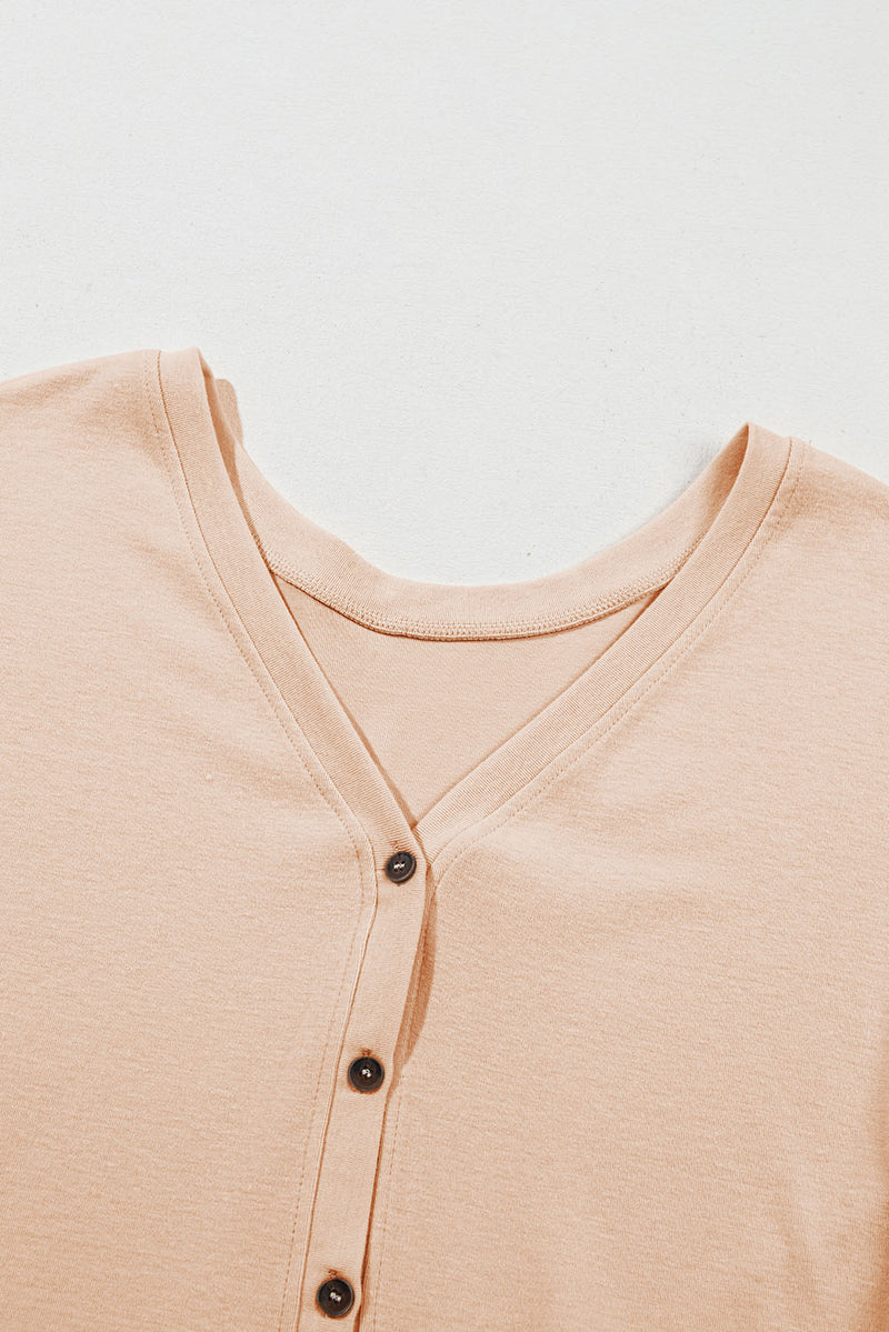 Load image into Gallery viewer, DLLS13 - Jet Stream Ruffled V Neck Buttoned V Neck Shirt
