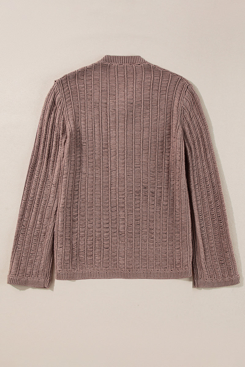 Load image into Gallery viewer, DLLS43 -Goat Cut Out Textured Knit Buttoned Cardigan
