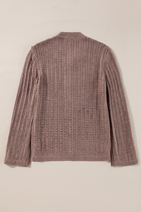 DLLS43 -Goat Cut Out Textured Knit Buttoned Cardigan