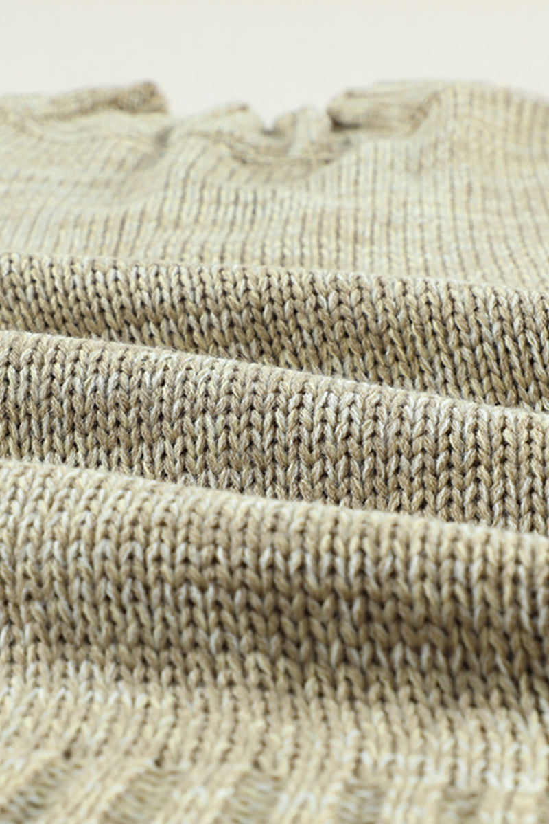 Load image into Gallery viewer, DLLS35 - Gray V Neck Drop Shoulder Knitted Sweater

