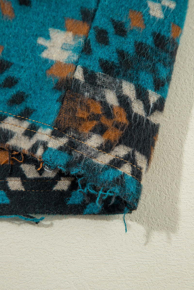 Load image into Gallery viewer, DLLS89 - Blue Aztec Printed Denim Jacket
