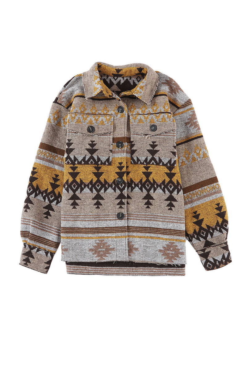 Load image into Gallery viewer, DLLS88 - Brown Western Aztec Print Jacket
