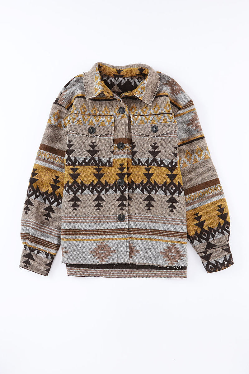 Load image into Gallery viewer, DLLS88 - Brown Western Aztec Print Jacket
