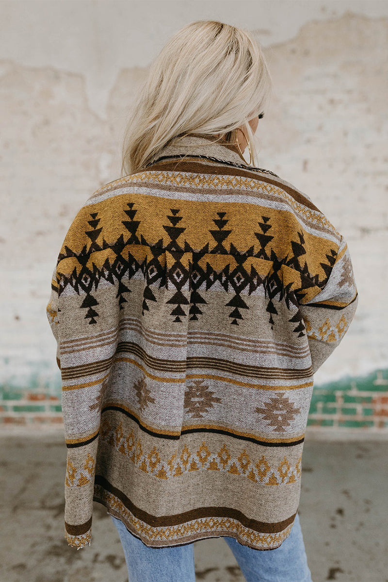 Load image into Gallery viewer, DLLS88 - Brown Western Aztec Print Jacket

