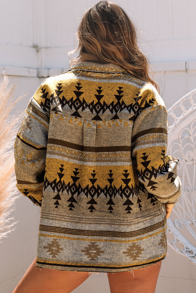 Load image into Gallery viewer, DLLS88 - Brown Western Aztec Print Jacket
