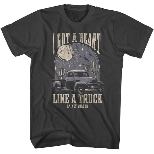 LWN514 - LAINEY WILSON HEART LIKE A TRUCK-SMOKE ADULT S/S TSHIRT