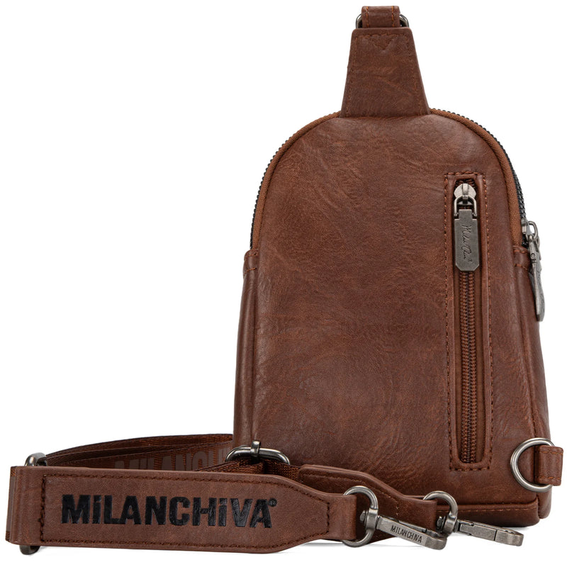 Load image into Gallery viewer, MC-2833BR - Milan Chiva Sling Bag/Crossbody/Chest Bag - Brown
