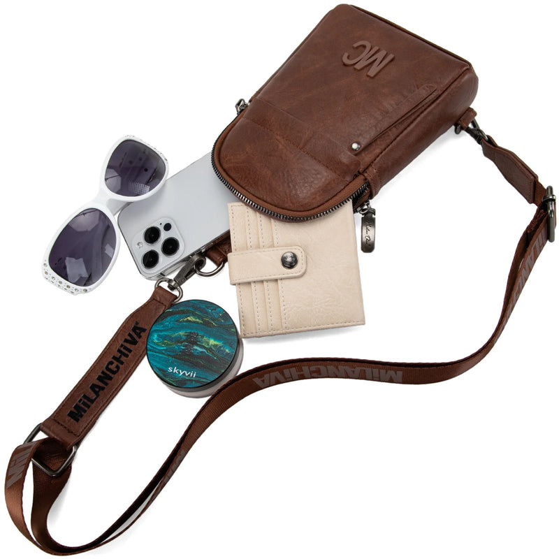 Load image into Gallery viewer, MC-2833BR - Milan Chiva Sling Bag/Crossbody/Chest Bag - Brown
