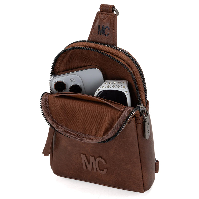 Load image into Gallery viewer, MC-2833BR - Milan Chiva Sling Bag/Crossbody/Chest Bag - Brown
