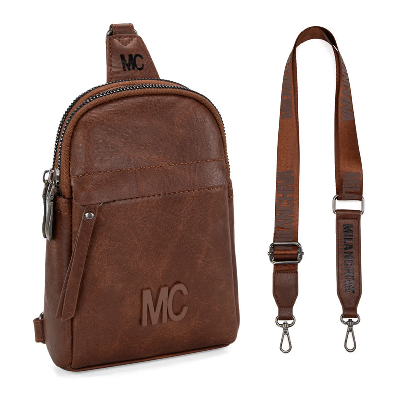Load image into Gallery viewer, MC-2833BR - Milan Chiva Sling Bag/Crossbody/Chest Bag - Brown
