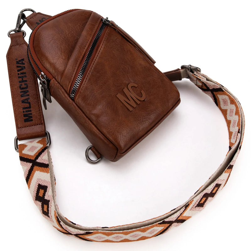 Load image into Gallery viewer, MC-3352BR - Milan Chiva Sling Bag/Crossbody/Chest Bag - Brown
