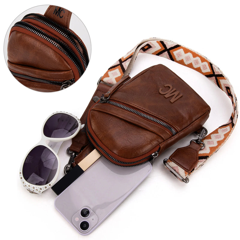 Load image into Gallery viewer, MC-3352BR - Milan Chiva Sling Bag/Crossbody/Chest Bag - Brown
