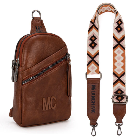 MC-3352BR - Milan Chiva Sling Bag/Crossbody/Chest Bag - Brown