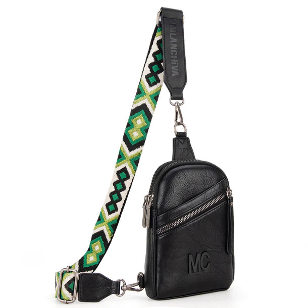 Load image into Gallery viewer, MC-3352BK - Milan Chiva Sling Bag/Crossbody/Chest Bag - Black
