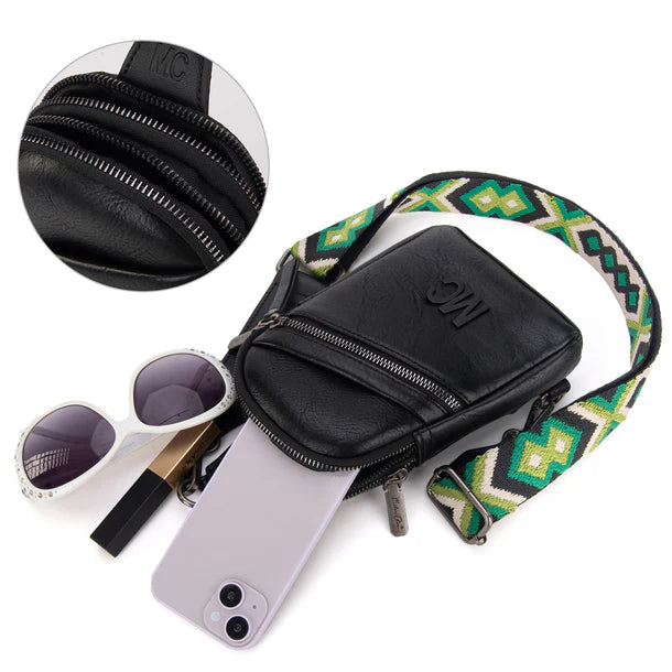 Load image into Gallery viewer, MC-3352BK - Milan Chiva Sling Bag/Crossbody/Chest Bag - Black
