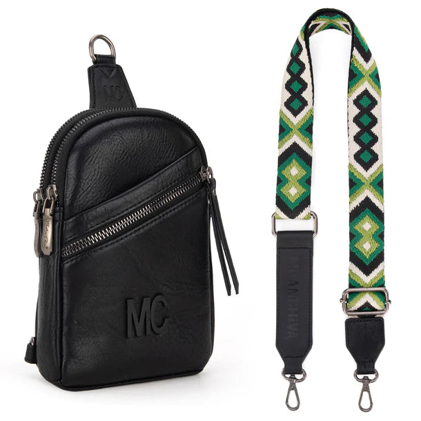 Load image into Gallery viewer, MC-3352BK - Milan Chiva Sling Bag/Crossbody/Chest Bag - Black
