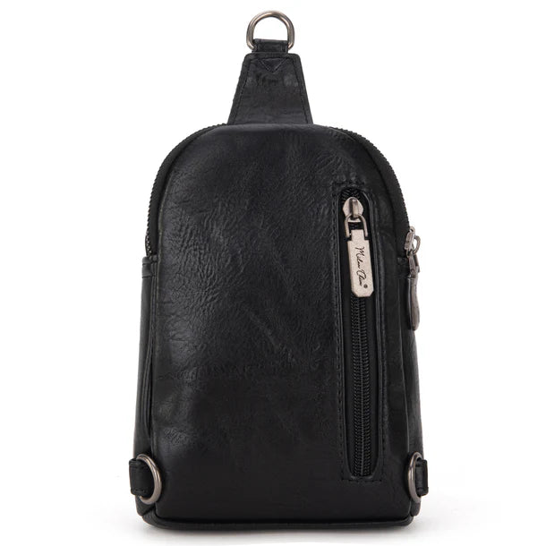 Load image into Gallery viewer, MC-3352BK - Milan Chiva Sling Bag/Crossbody/Chest Bag - Black
