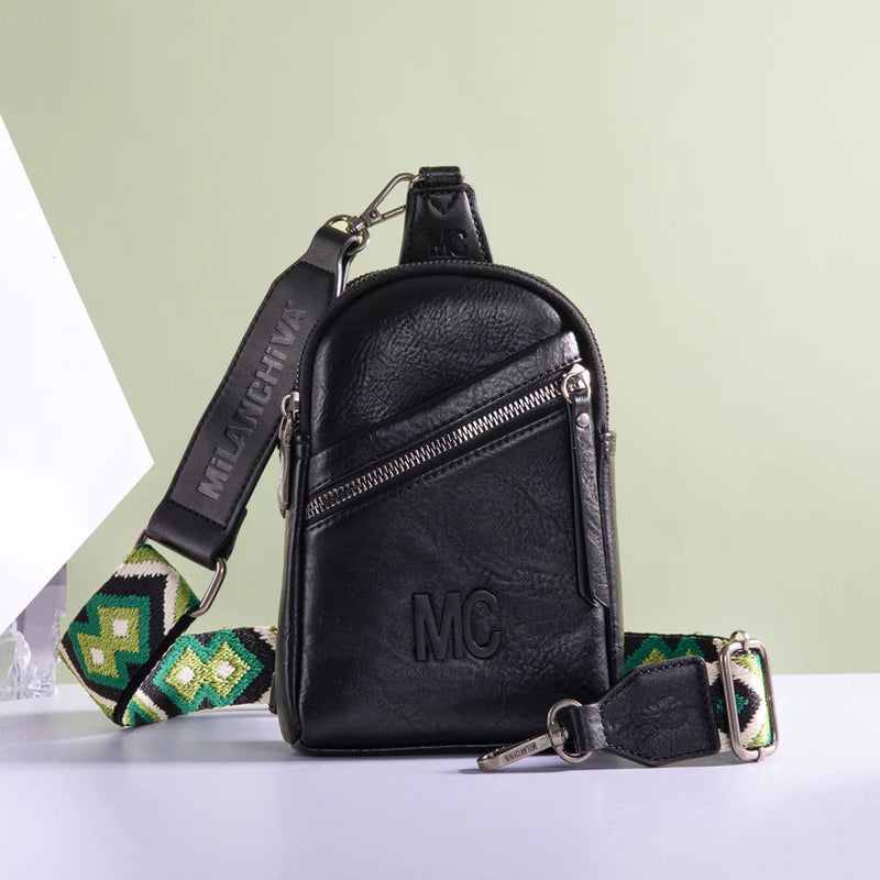 Load image into Gallery viewer, MC-3352BK - Milan Chiva Sling Bag/Crossbody/Chest Bag - Black
