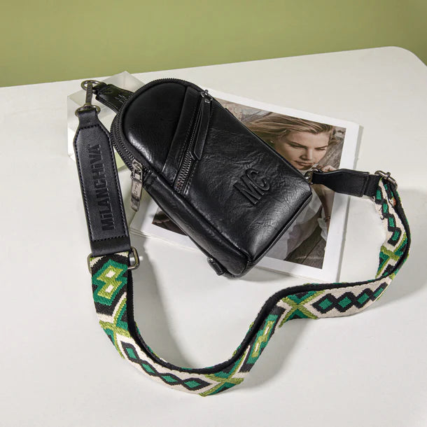 Load image into Gallery viewer, MC-3352BK - Milan Chiva Sling Bag/Crossbody/Chest Bag - Black
