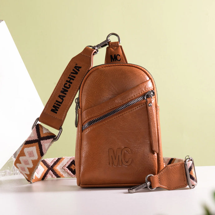 MC-3352LBR - Milan Chiva Sling Bag/Crossbody/Chest Bag - Light Brown