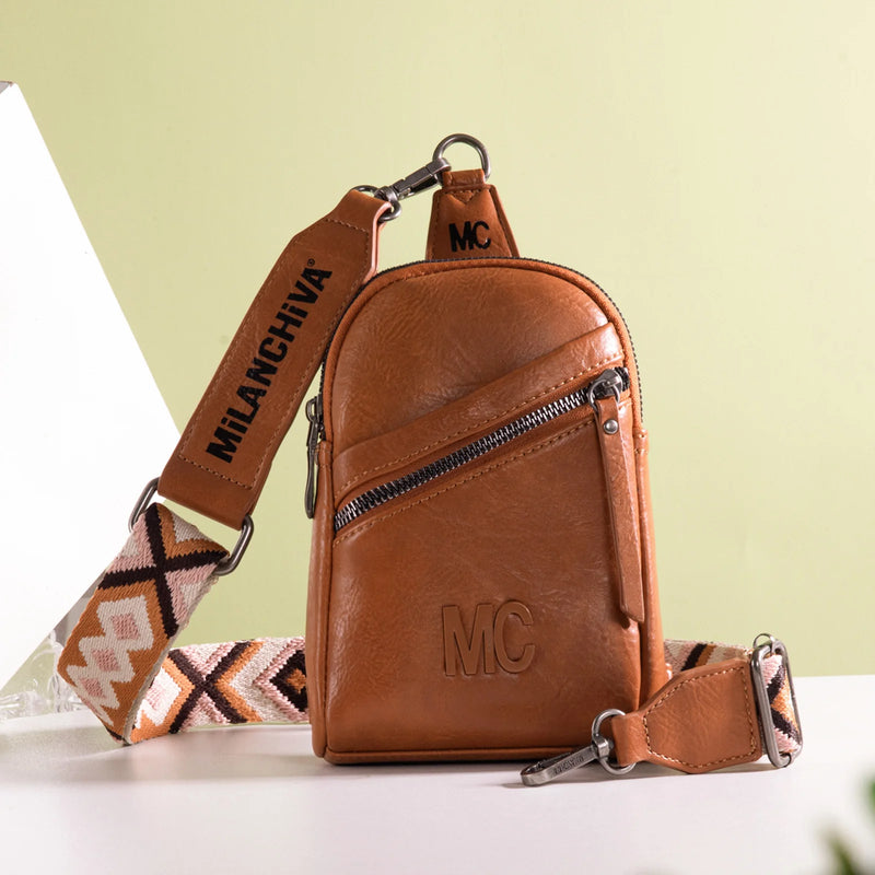 Load image into Gallery viewer, MC-3352LBR - Milan Chiva Sling Bag/Crossbody/Chest Bag - Light Brown
