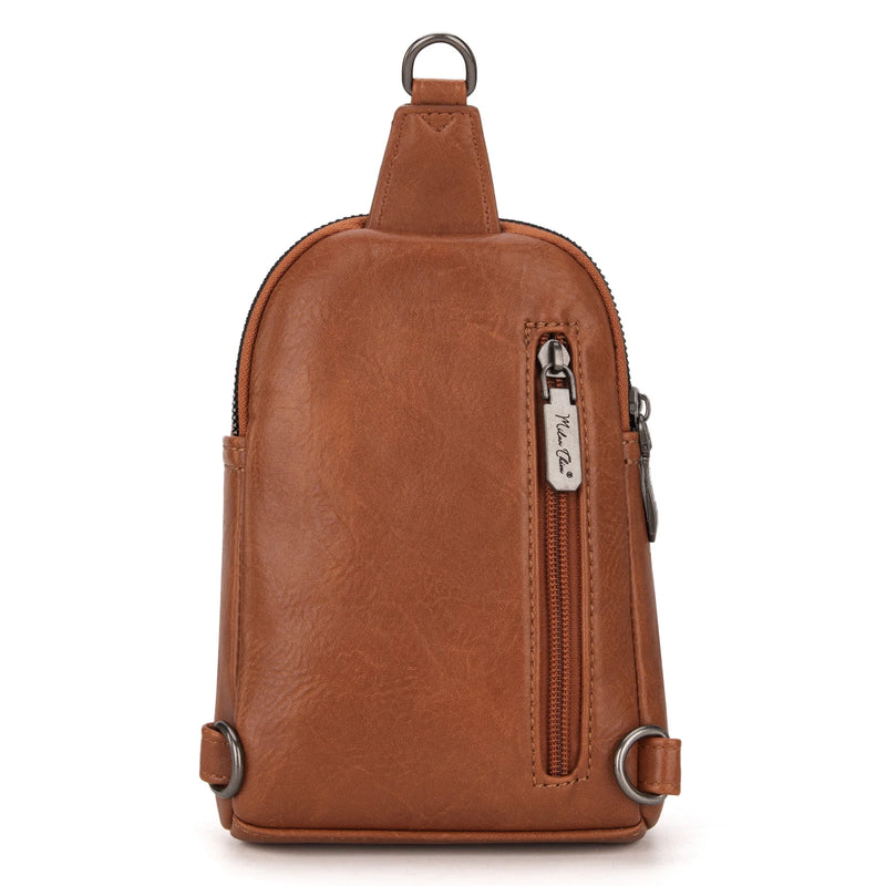 Load image into Gallery viewer, MC-3352LBR - Milan Chiva Sling Bag/Crossbody/Chest Bag - Light Brown
