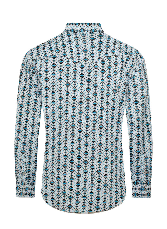 MPS110L-1063 - Rodeo Clothing Men's Western Long Sleeve Aztec Print Shirt