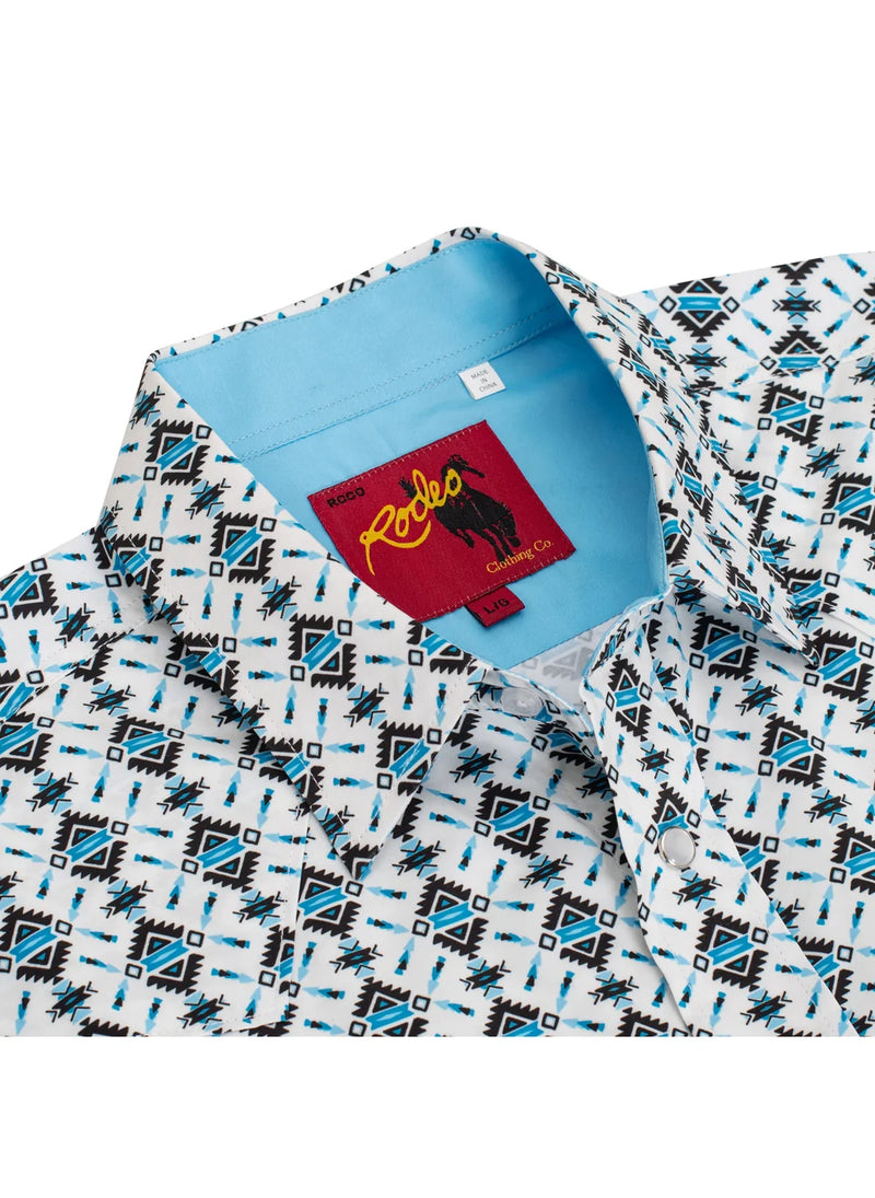 Load image into Gallery viewer, MPS110L-1063 - Rodeo Clothing Men's Western Long Sleeve Aztec Print Shirt
