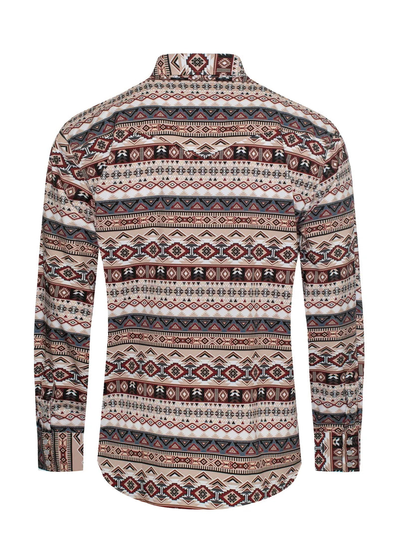 Load image into Gallery viewer, MPS110L-1064 - Rodeo Clothing Men's Western Long Sleeve Aztec Print Shirt
