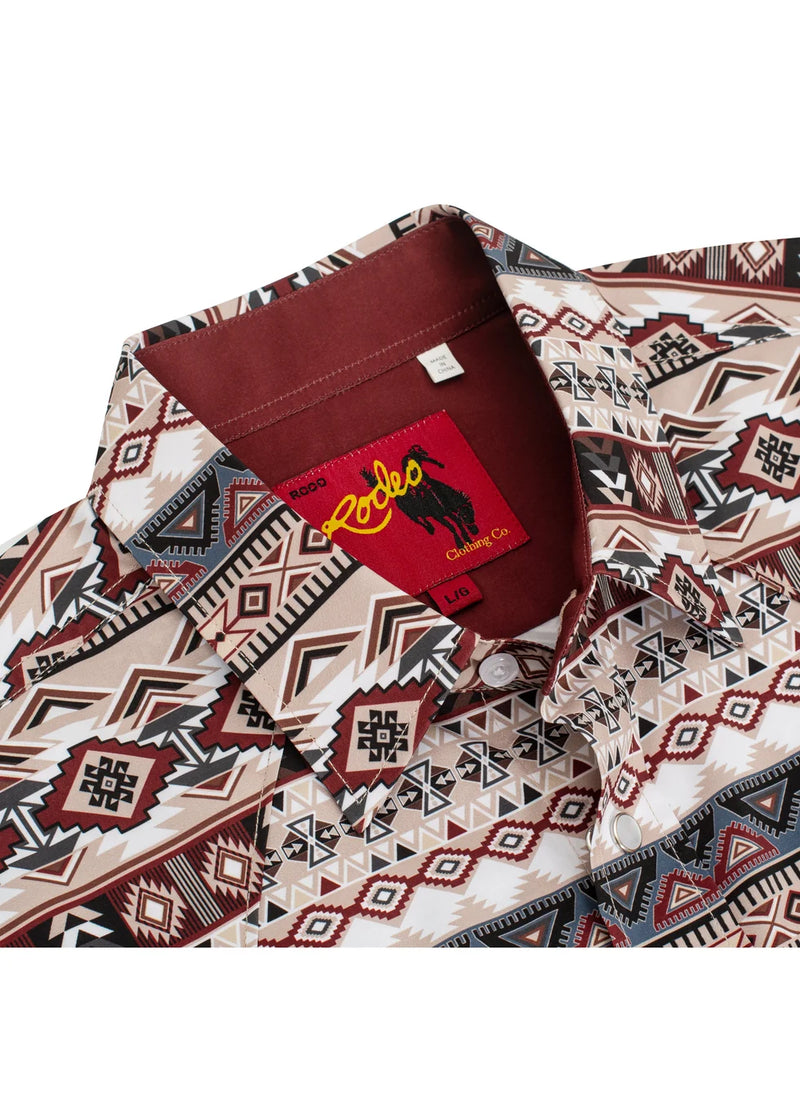 Load image into Gallery viewer, MPS110L-1064 - Rodeo Clothing Men's Western Long Sleeve Aztec Print Shirt
