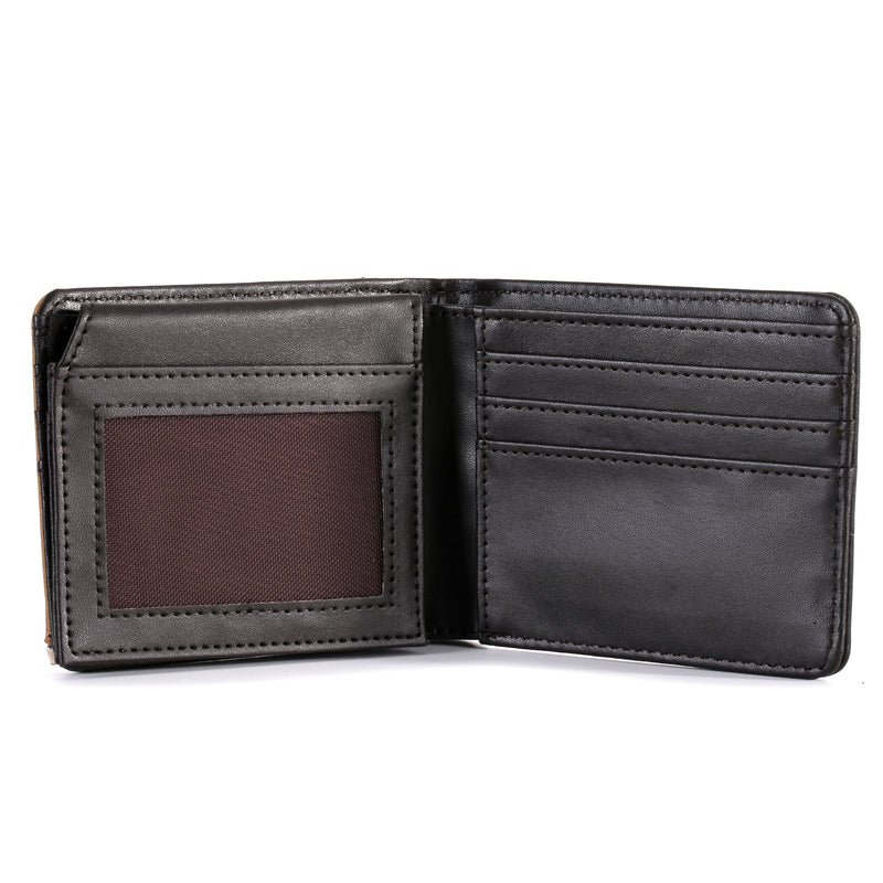 Load image into Gallery viewer, MW-605BK - Color Block Longhorn Concho Men&#39;s Bifold PU Leather Wallet
