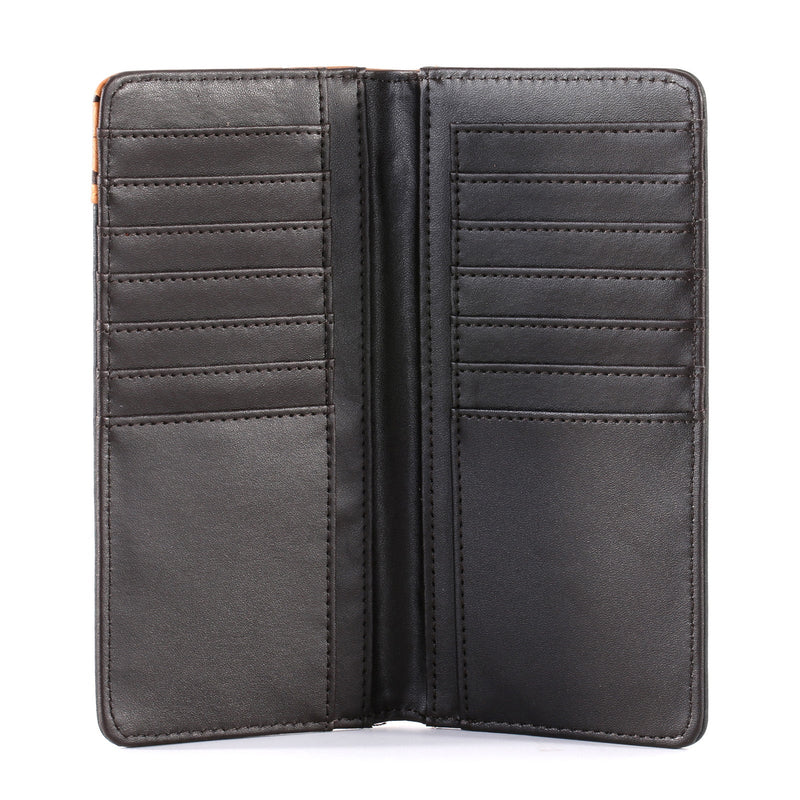 Load image into Gallery viewer, MW-607BK - Embossed Vintage Floral Men's Bifold Long PU Leather Wallet
