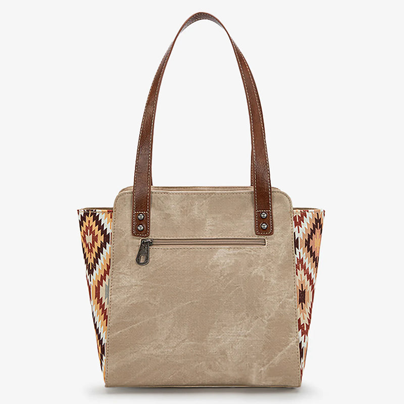 Load image into Gallery viewer, MW1210-8250TN - Montana West Aztec Jean Denim Collection Tote - Tan
