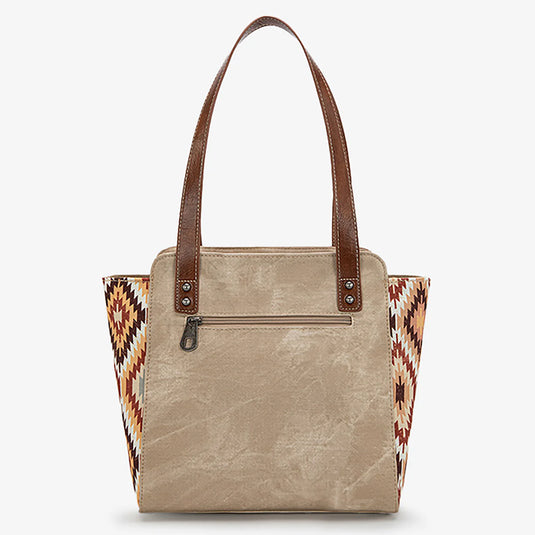 MW1210-8250TN - Montana West Aztec Jean Denim Collection Tote - Tan