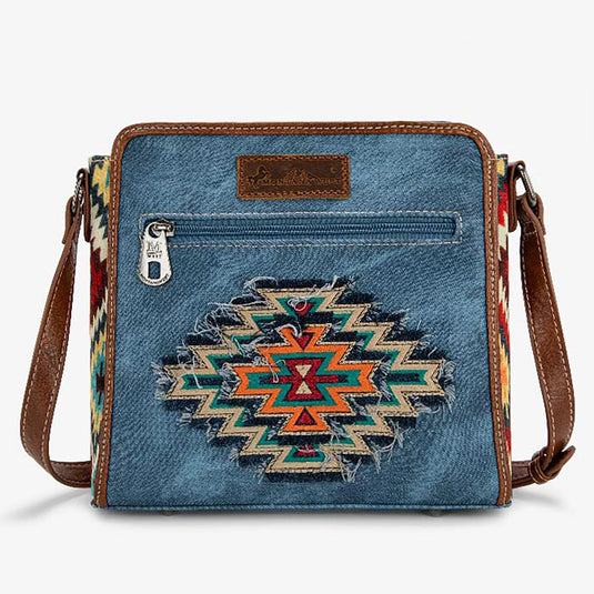 MW1210-8360JN - Montana West Aztec Jean Collection Crossbody - Jean