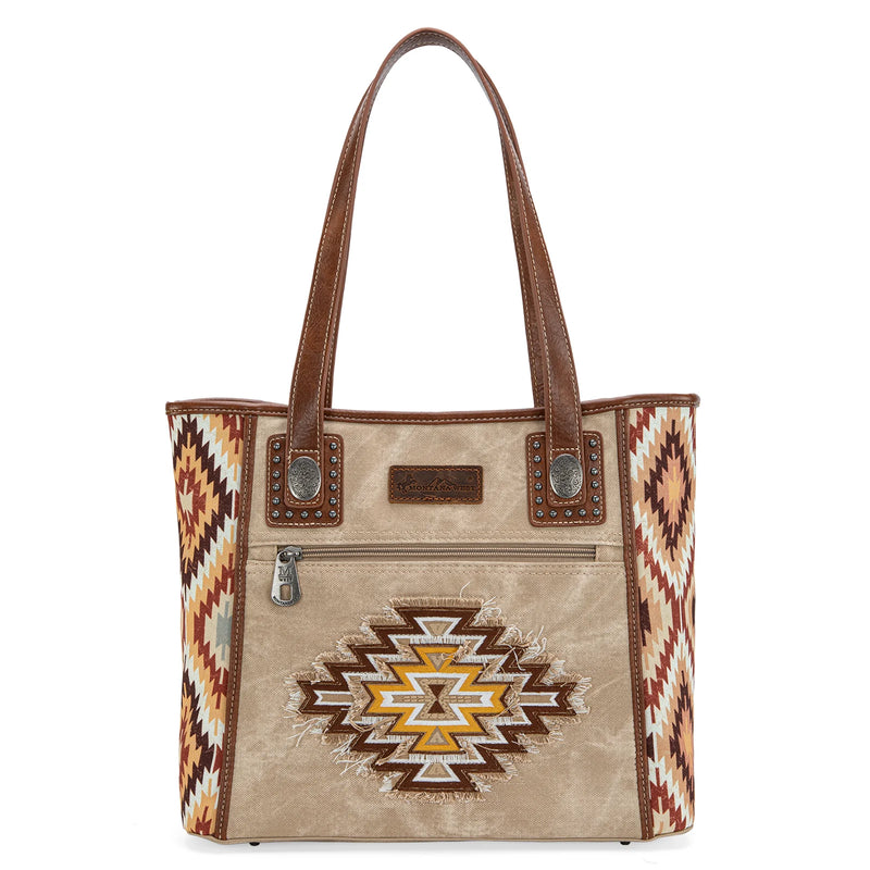 Load image into Gallery viewer, MW1210G-8317TN - Montana West Aztec Jean Denim Collection Concealed Carry Tote
