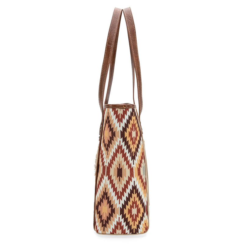 Load image into Gallery viewer, MW1210G-8317TN - Montana West Aztec Jean Denim Collection Concealed Carry Tote
