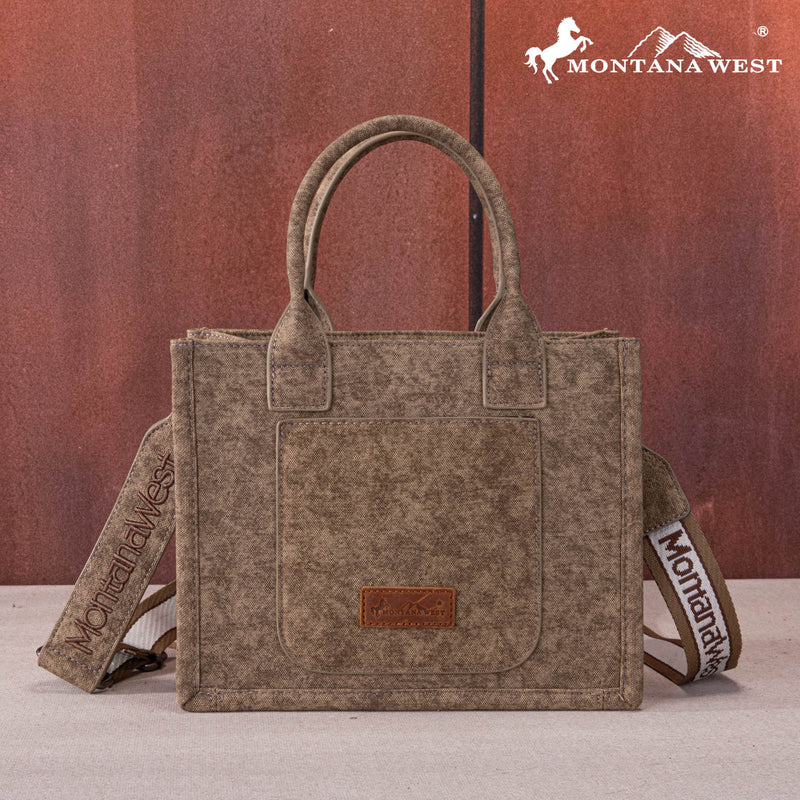 Load image into Gallery viewer, MW1255-8120 SKH - Montana West Concho Tassel Tote/Crossbody - Khaki
