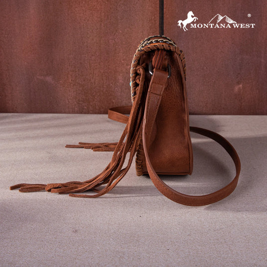 MW1256-8360BR - Montana West Tooled Collection Concealed Carry Crossbody