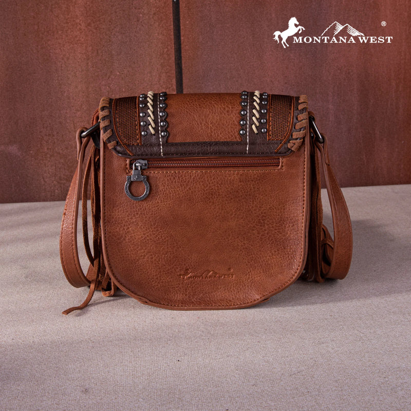 Load image into Gallery viewer, MW1256-8360BR - Montana West Tooled Collection Concealed Carry Crossbody
