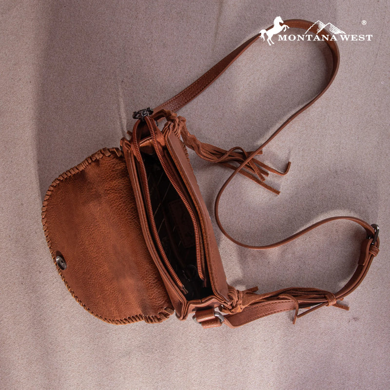 Load image into Gallery viewer, MW1256-8360BR - Montana West Tooled Collection Concealed Carry Crossbody

