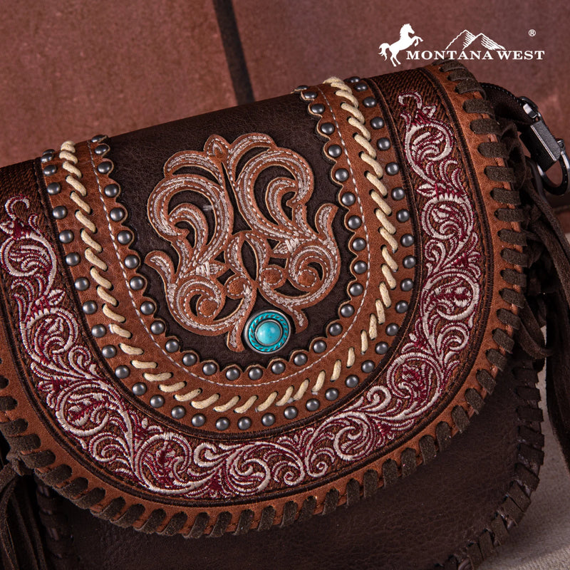 Load image into Gallery viewer, MW1256-8360CF - Montana West Tooled Collection Concealed Carry Crossbody

