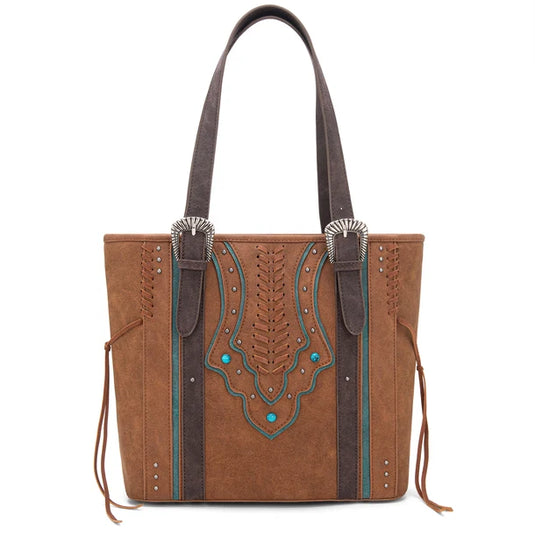 MW1280G-8317BR - Montana West Buckle Collection Concealed Carry Tote