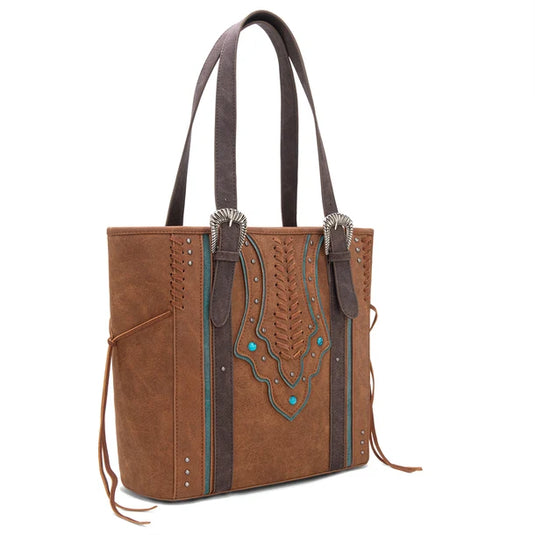 MW1280G-8317BR - Montana West Buckle Collection Concealed Carry Tote